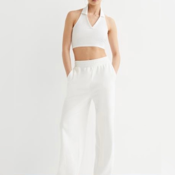 H&M NWT Women’s Halterneck Top with Collar off White Size Small - Picture 8 of 8